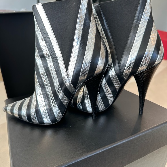 YSL Snake Black and Silver Boot - Picture 8 of 14